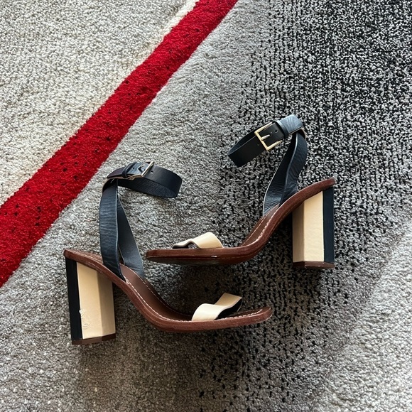 Tory Burch Bleecker Strappy Hexagon Heels - Picture 2 of 7